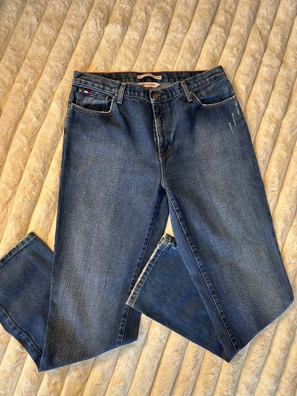 Sz 12 y2k Tommy Hilfiger Women's Boyfriend Fit Medium Wash Denim Jeans